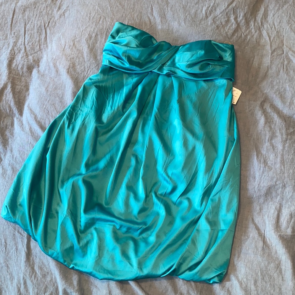 Teal babydoll satin dress